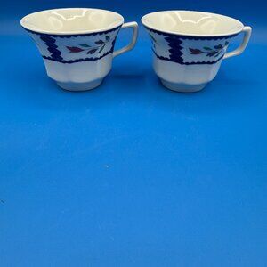 Vintage Adams Lancaster English Ironstone Coffee Tea Cups Set of 2